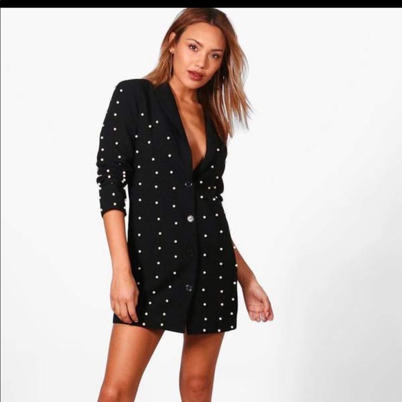 boohoo pearl blazer dress